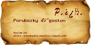 Porubszky Ágoston névjegykártya
